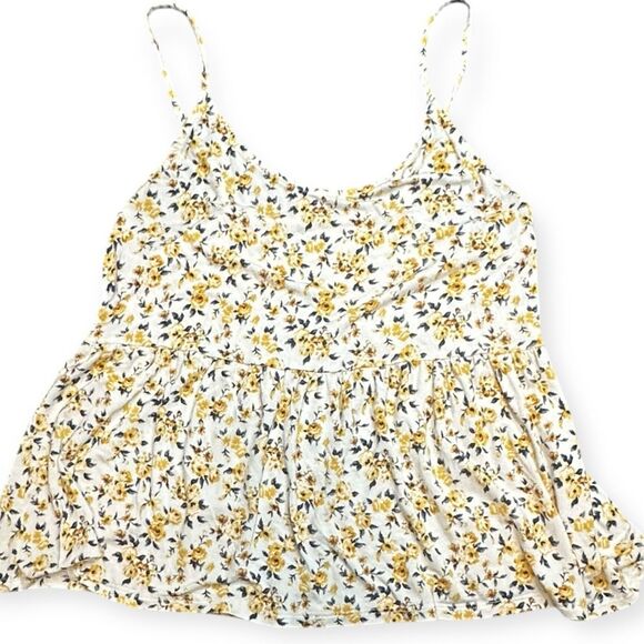 AMERICAN EAGLE Women’s White Yellow Floral Soft & Sexy Tiered Cami Tank Top Size - Picture 2 of 6